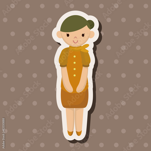 flight attendants theme elements vector,eps