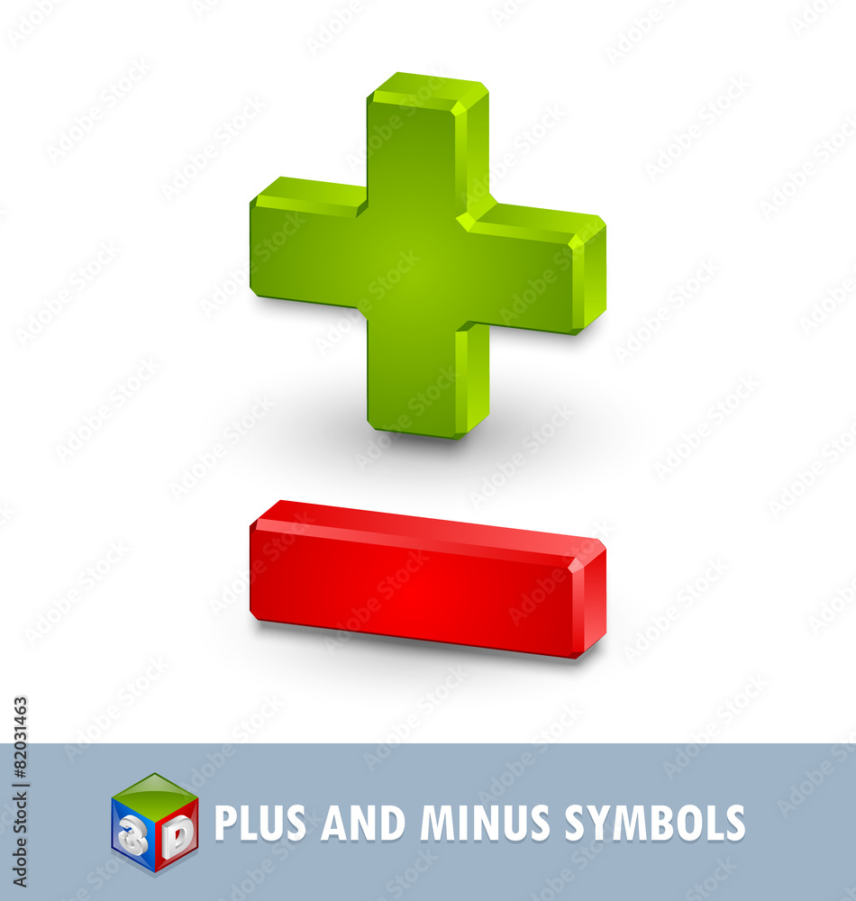 Fototapeta premium Plus and minus symbols