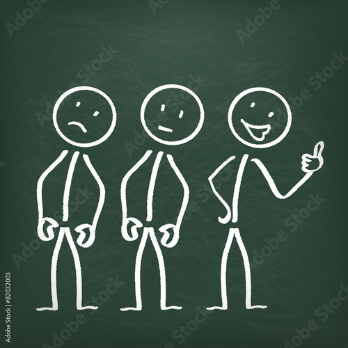 Blackboard Stickman Cheerfulness