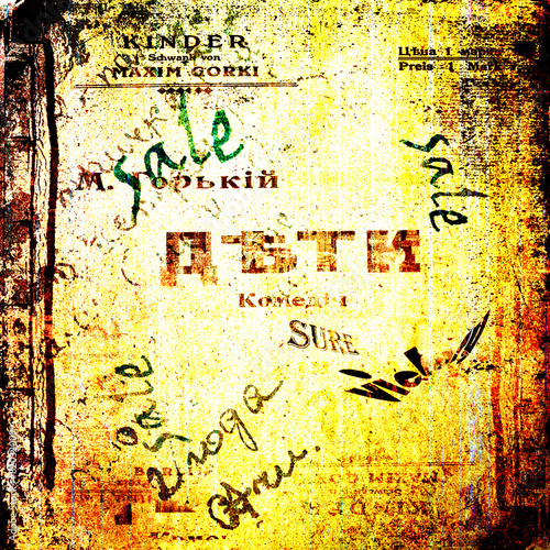 Wallpaper Mural Grunge abstract background with old torn posters Torontodigital.ca