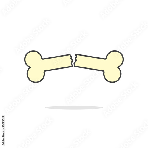 simple yellow outline broken bone icon
