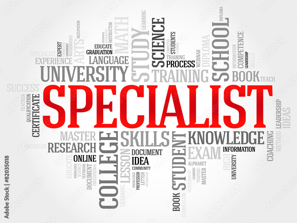 SPECIALIST word cloud, education business concept SPECIALIST word cloud, education business concept