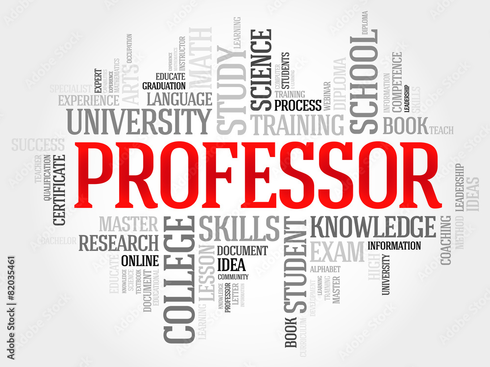 Professor word cloud, education concept Professor word cloud, education concept