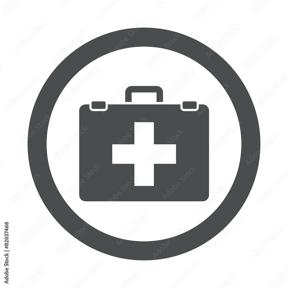 Fototapeta premium Icono redondo botiquin gris