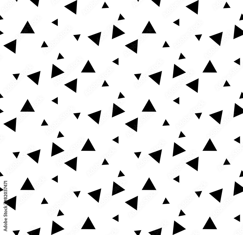 Black and white geometric seamless pattern with triangle. - obrazy, fototapety, plakaty 