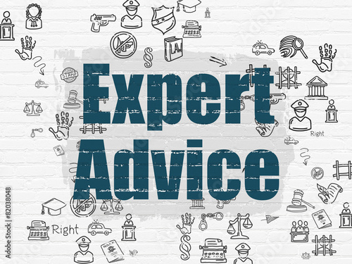 Law concept  Expert Advice on wall background