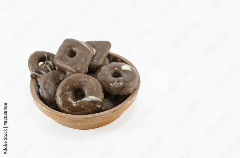Bunch of chocolate cookies isolated Bunch of chocolate cookies isolated