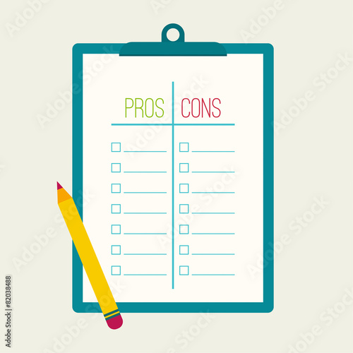 Pros and Cons list.