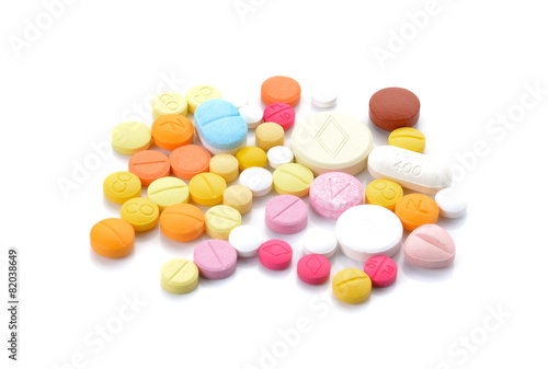 Bilde på lerret pills isolated on white background