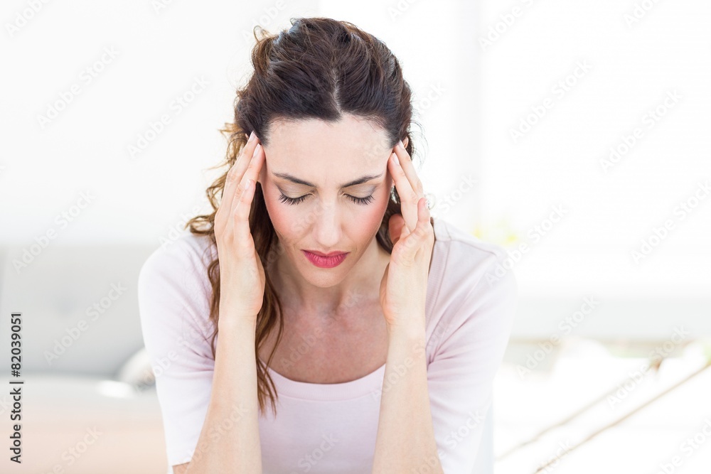 Woman having headache Woman having headache