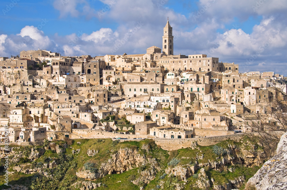Panoramic view of Matera. Basilicata. Italy.