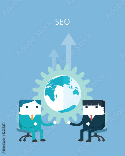 Flat Business character Series.SEO concept