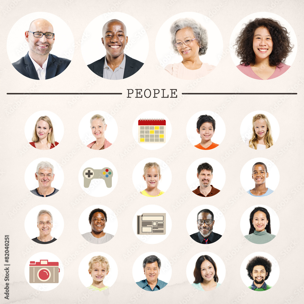 Faces People Diversity Community Portrait Concept Faces People Diversity Community Portrait Concept