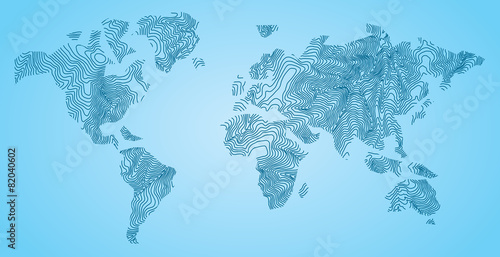 World Map Concept Topolines