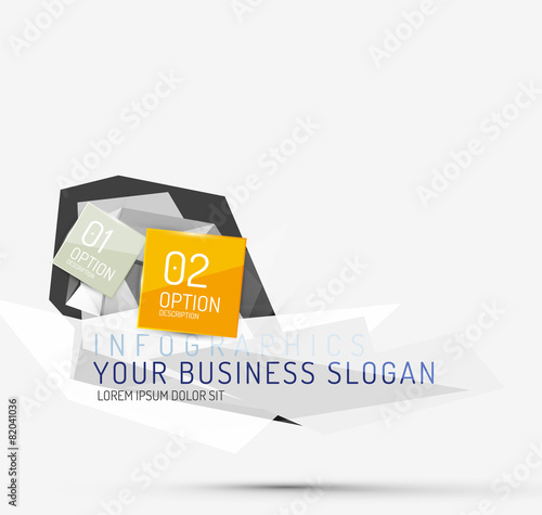 Modern polygonal origami paper infographics