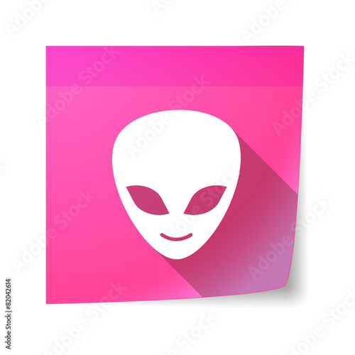 Sticky note icon with an alien face