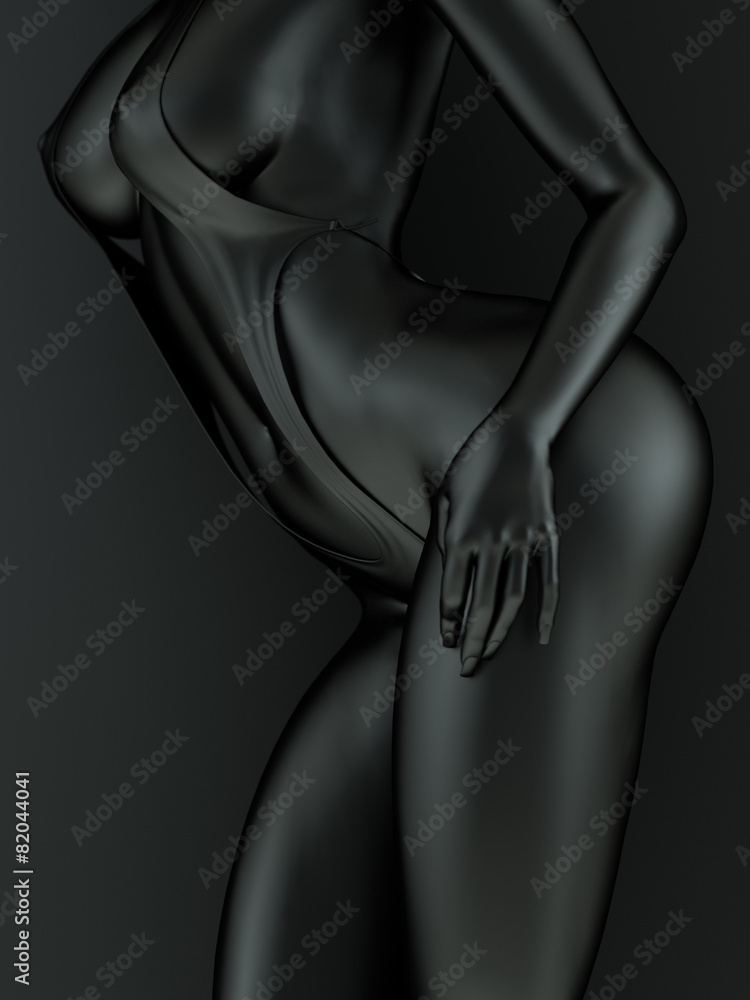 Naklejka premium Black Female Body Art