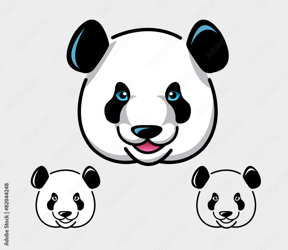 Panda face mascot. Good use for logo, symbol, icon, mascot.