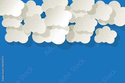 White clouds on the blue sky background