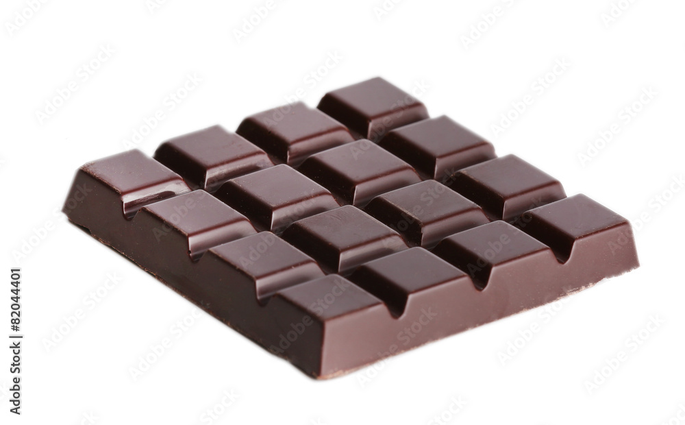 Fototapeta premium Black chocolate bar isolated on white