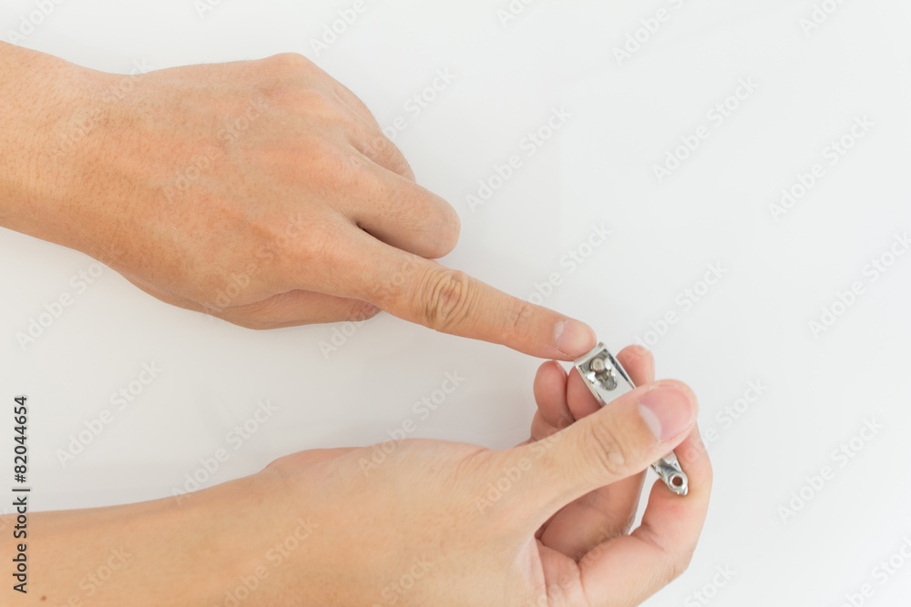Cutting nails with nail clippers Cutting nails with nail clippers