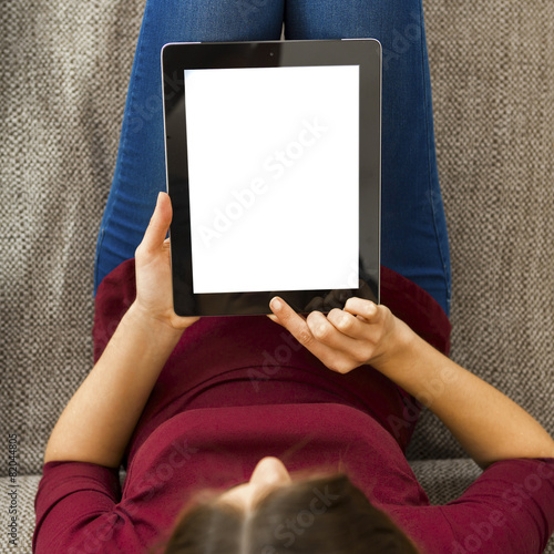 Woman using a digital tablet