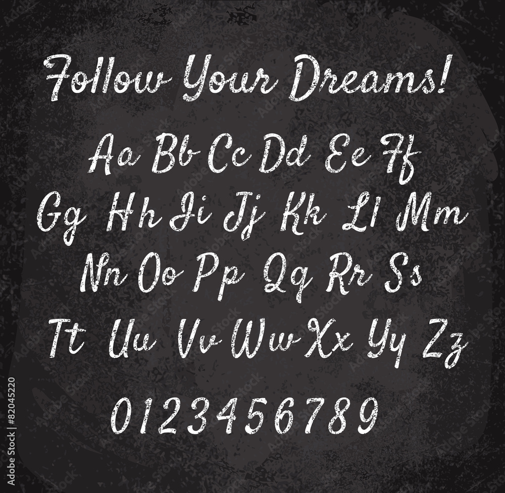 Vector illustration of chalked alphabet. Vector illustration of chalked alphabet.