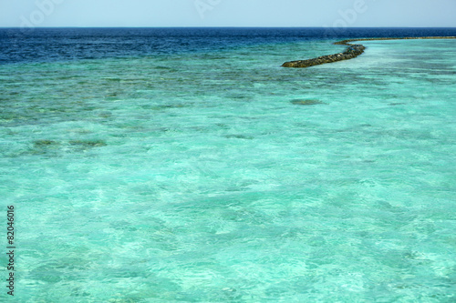 Beautiful view of ocean water on island in resort