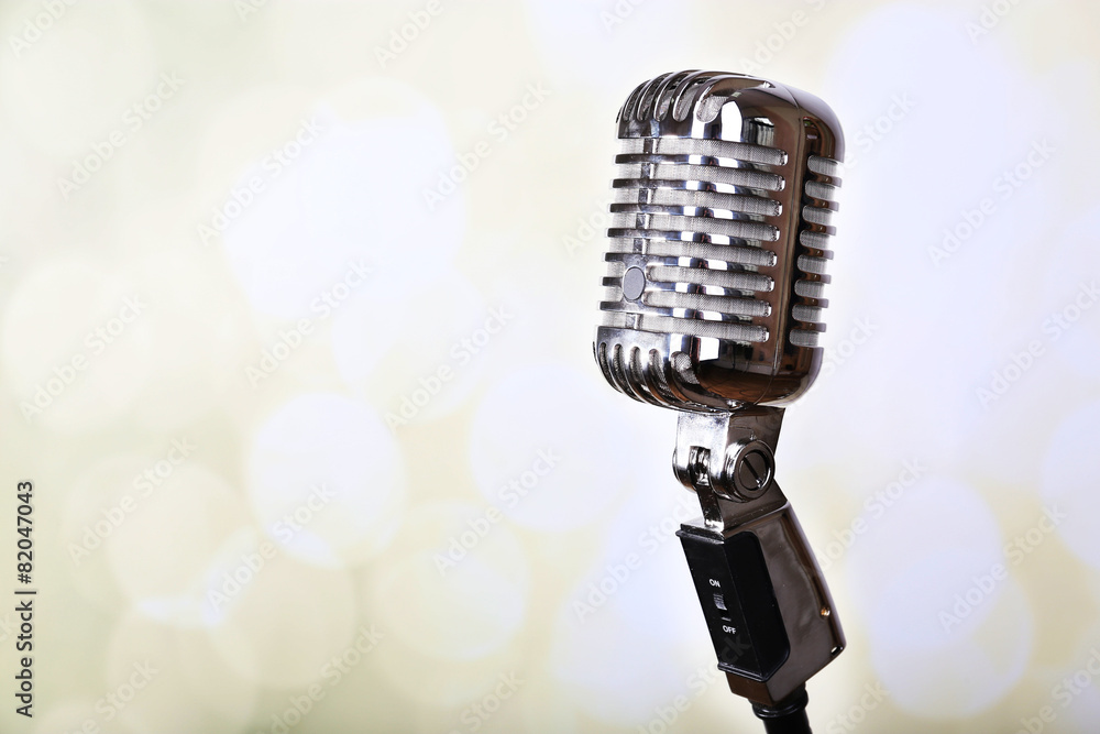 Fototapeta premium Retro microphone isolated on white