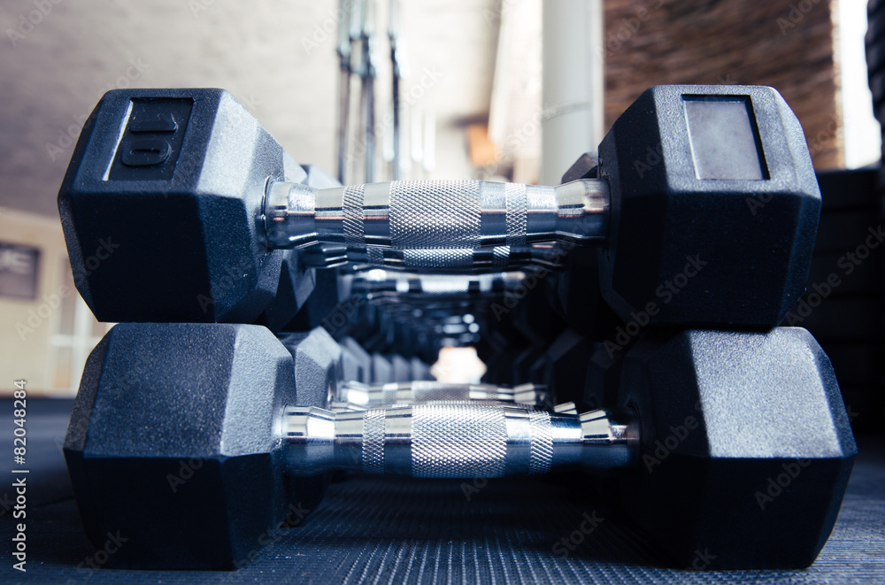 Naklejka premium Closeup image of a dumbbells