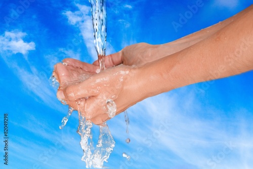 Human Hand. Washing hands