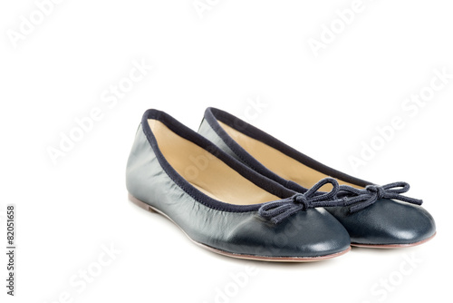 Pair of female shoes over white background left view