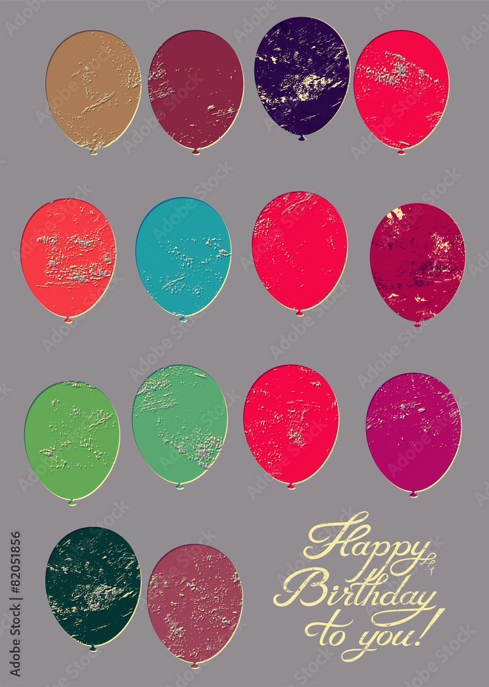 Typographical retro grunge vector Birthday Card. Typographical retro grunge vector Birthday Card.