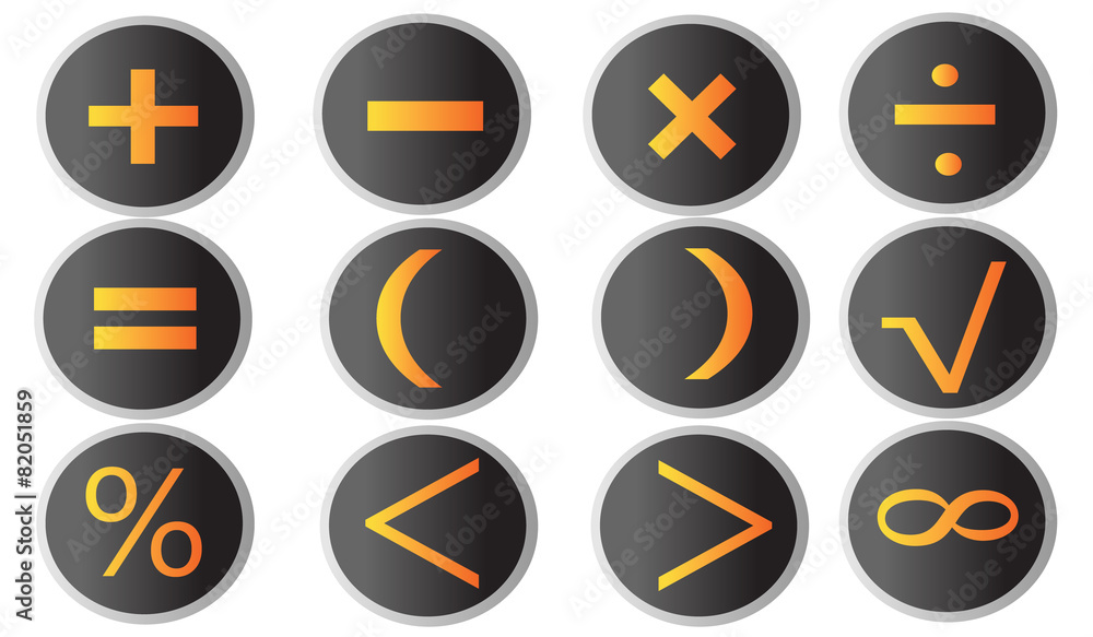 arithmetic signs buttons arithmetic signs buttons