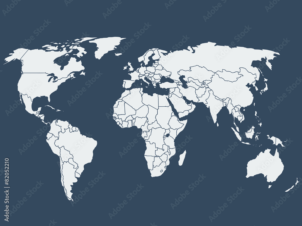 Fényképezés World map vector illustration - az Europosters.hu
