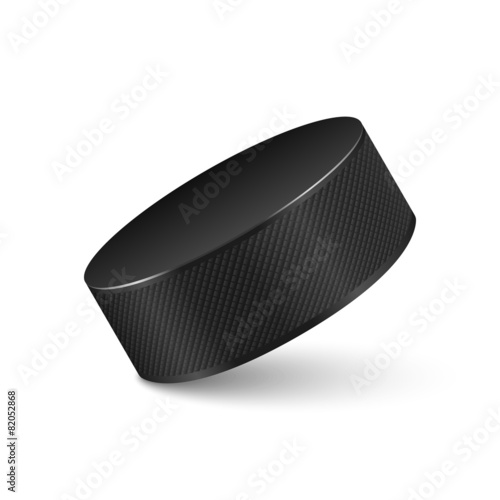 Hockey puck isolated on white