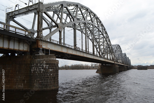 Railway bridge across the Daugava river. #82054437