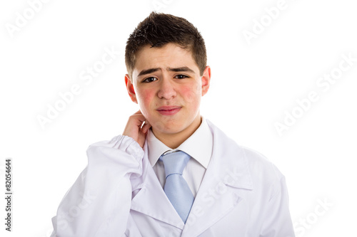 Puzzled boy doctor