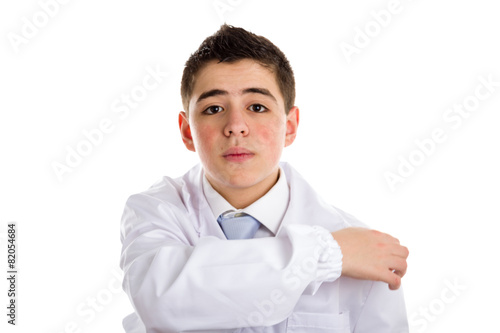 Puzzled boy doctor