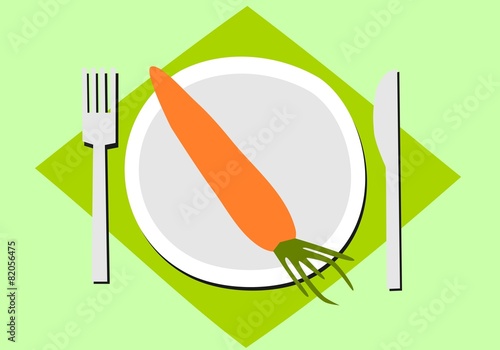 Carrot on plate - healthy food