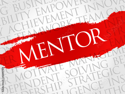 Mentor word cloud, business concept
