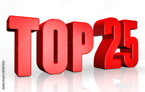 Top 25 - 3d illustration on white background