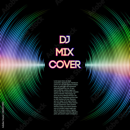 Music cover with waveform as a vinyl grooves