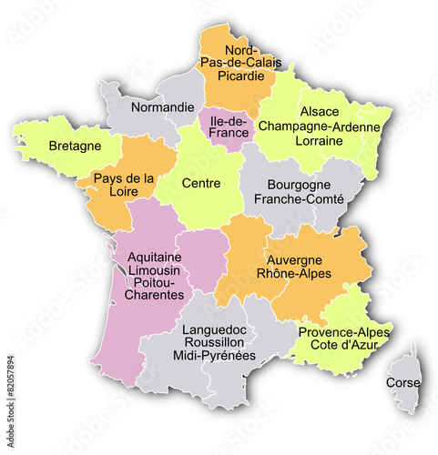 carte des régions de france