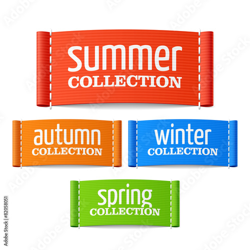 Summer, autumn, winter and spring collection labels