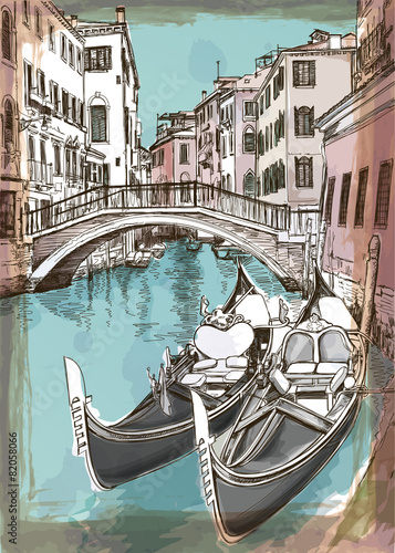 2 gondolas. Campo S.Maria Formosa. Venice