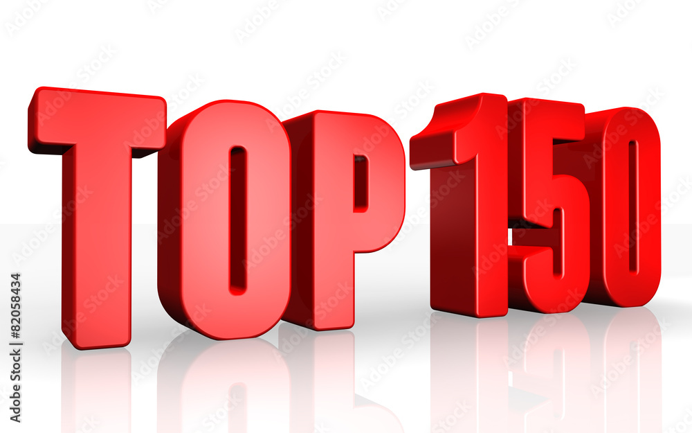 Top 150 - 3d illustration on white background Top 150 - 3d illustration on white background