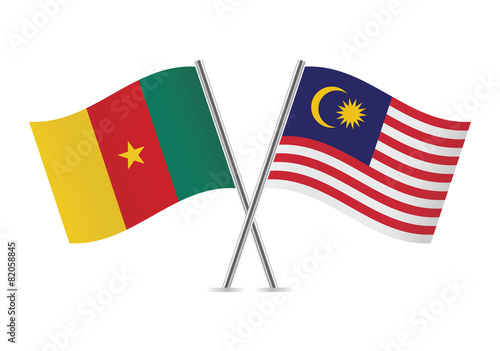 Malaysian and Cameroon flags. Vector illustration. Free Download Malaysian and Cameroon flags. Vector illustration. - GFXLoad