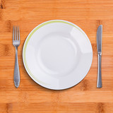 Top view of empty plate