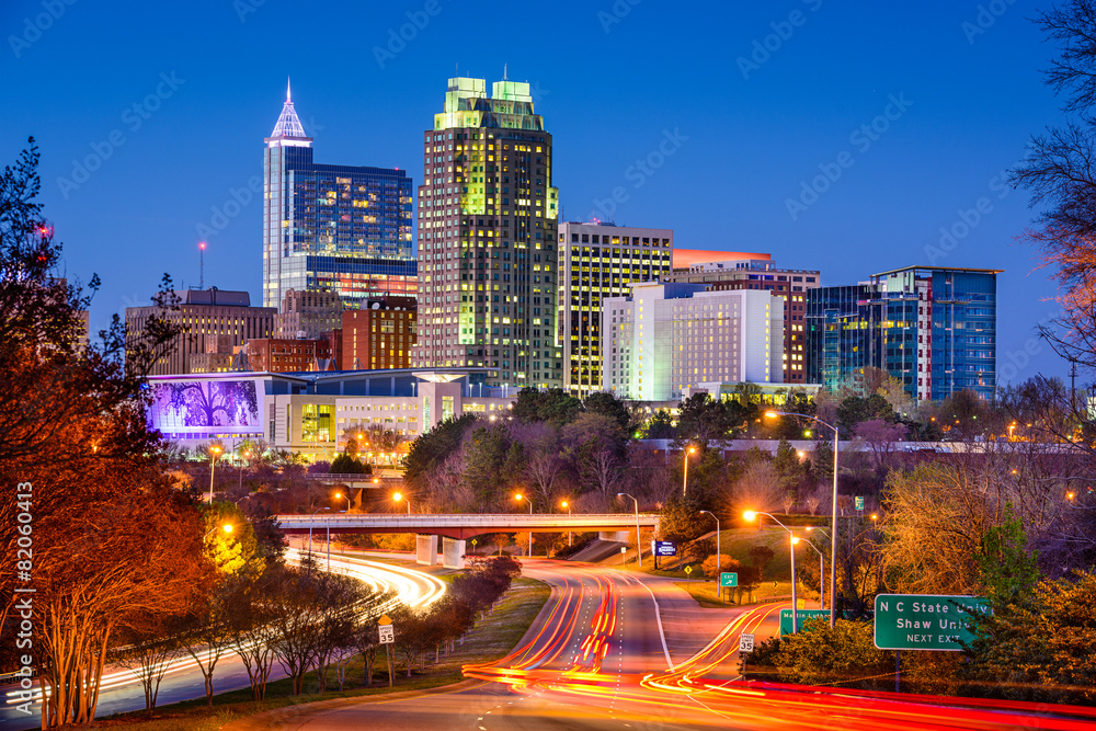 Naklejka premium Raleigh, North Carolina Skyline